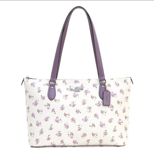 COACH CAL59 FLORAL PRINT GALLERY TOTE CHALK MULTI