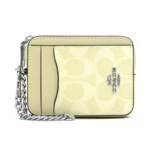 COACH CW883 ZIP CARD CASE SIGNATURE HAY