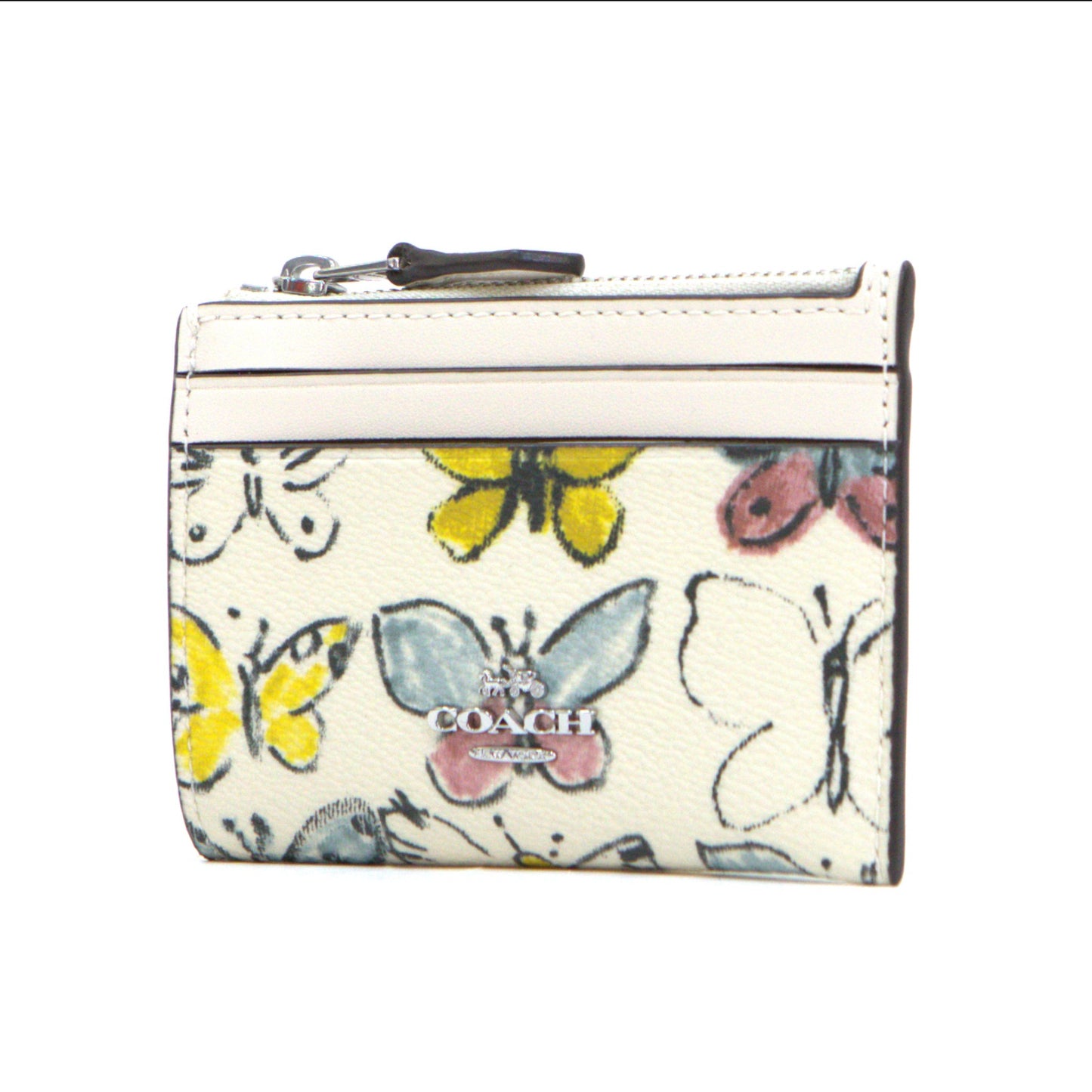 COACH CAR22 MINI ID SKINNY BUTTERFLY CHALK MULTI