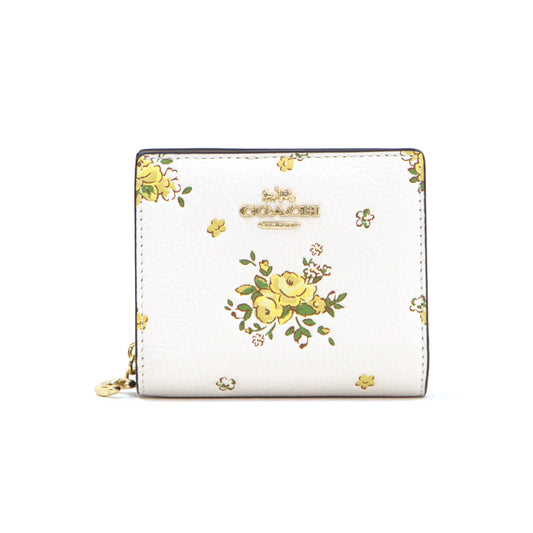 COACH CAP15 SNAP WALLET FLORAL PRINT CHALK MULTI
