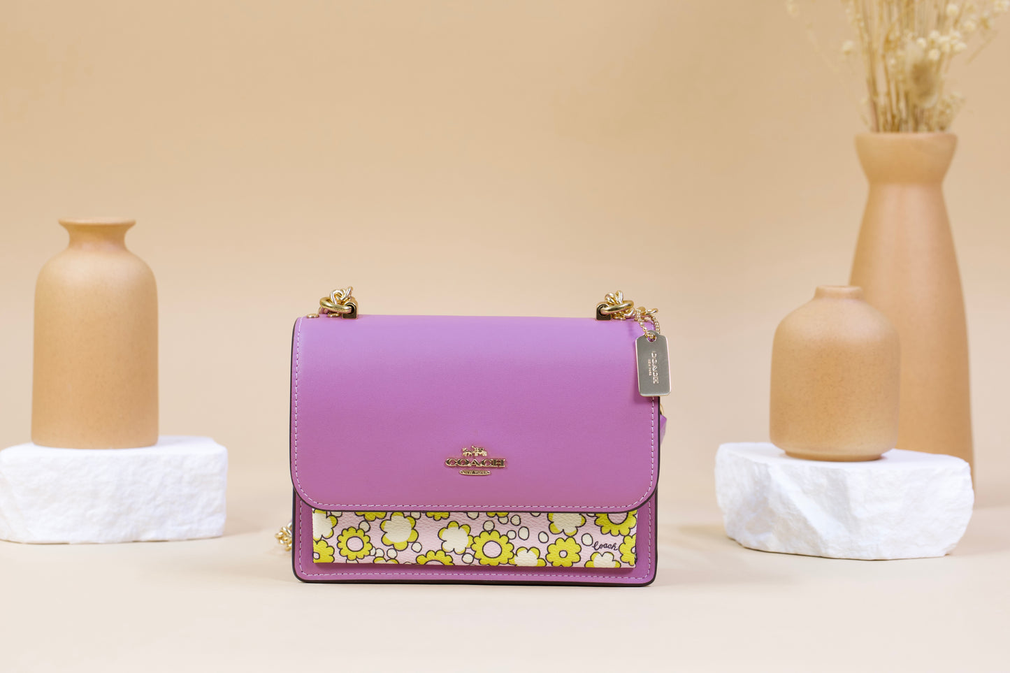 COACH CBM62 MINI KLARE CROSSBODY BLCKD FLORAL LILAC MULTI