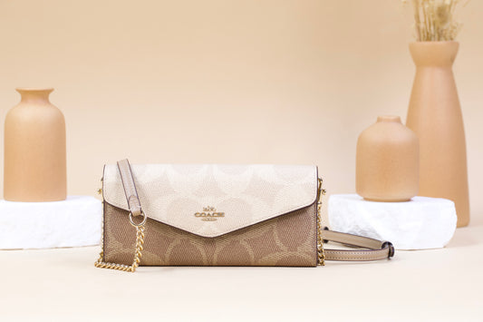 COACH CBI21 KLR WALLET SIG BLK SAND/TAN