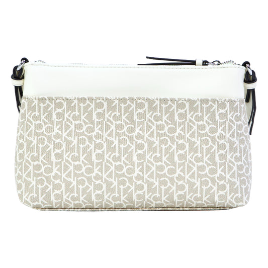 CALVIN KLEIN H4AEJKM4  CROSSBODY KHAKI /VANILLA/WHITE