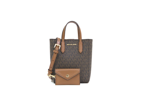 MICHAEL KORS 35F4G2VC0B VINCENT XS XBODY CARD ATTCH BROWN