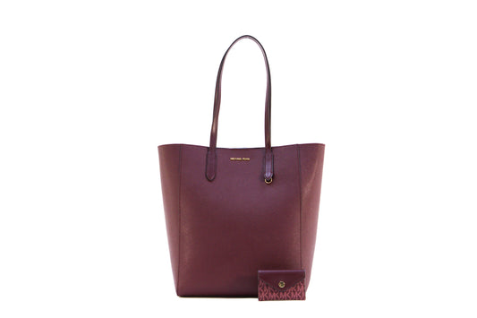 MICHAEL KORS 35F4G2VT7T VINCENT LG TOTE W/ CARD ATTACH OXBLOOD