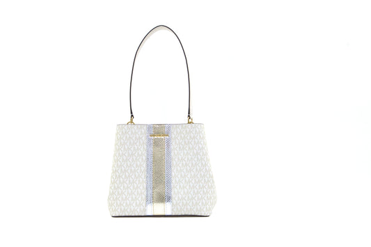 MICHAEL KORS 35F4G3FS2V PRATT MEDIUM BUCKET SHOULDER BAG PALE GOLD