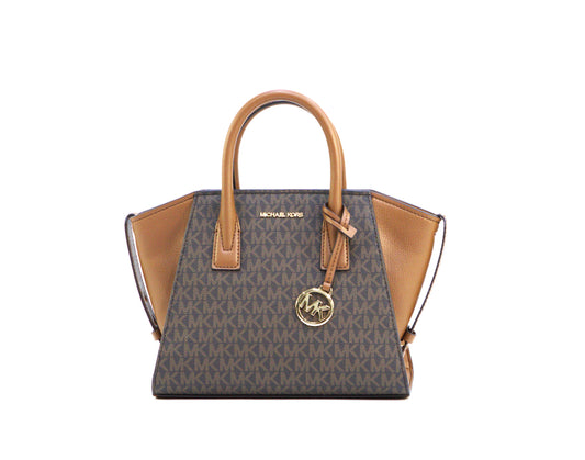 MICHAEL KORS 35F4G4VS1B AVRIL SM TZ SATCHEL BROWN