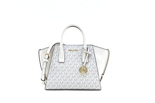 MICHAEL KORS 35F4G4VS1B AVRIL SM TZ SATCHEL LIGHT CREAM MULTI