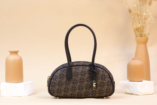 MICHAEL KORS 30F4G1US5V LULU SMALL HANDLE SATCHEL BLACK/GOLD