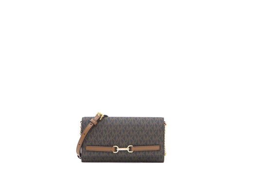 MICHAEL KORS 35S5G27C7B CARSON LARGE WALLET ON A CHAIN BROWN