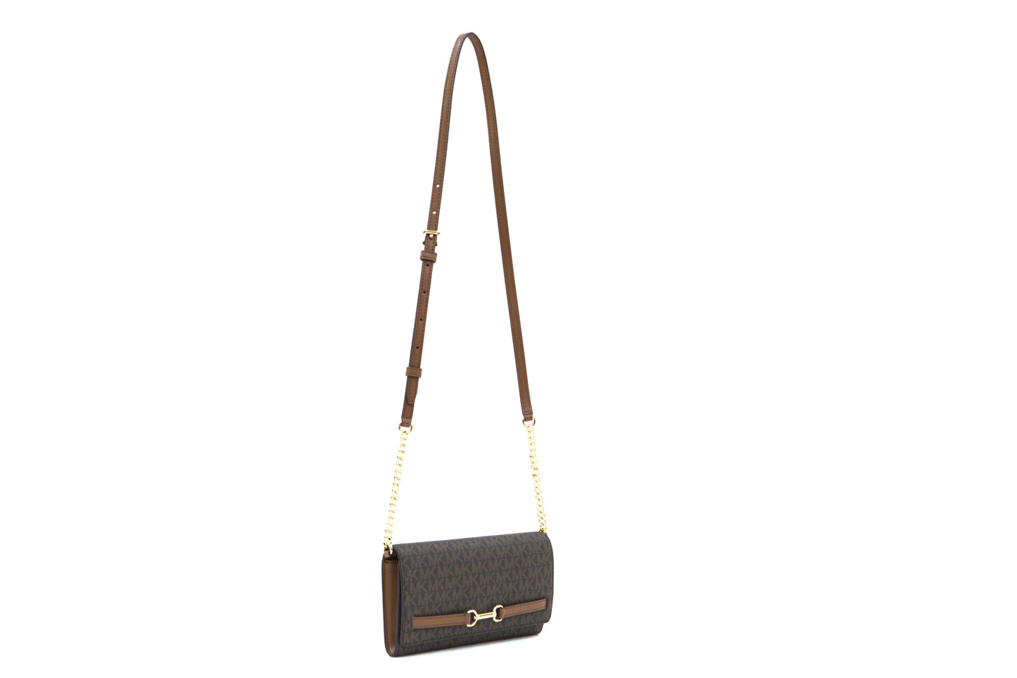 MICHAEL KORS 35S5G27C7B CARSON LARGE WALLET ON A CHAIN BROWN