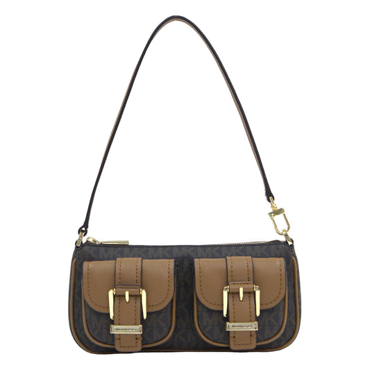 MICHAEL KORS 32S5GZCU1B ZOE SMALL CONVERTIBLE POUCHETTE BROWN/ACORN