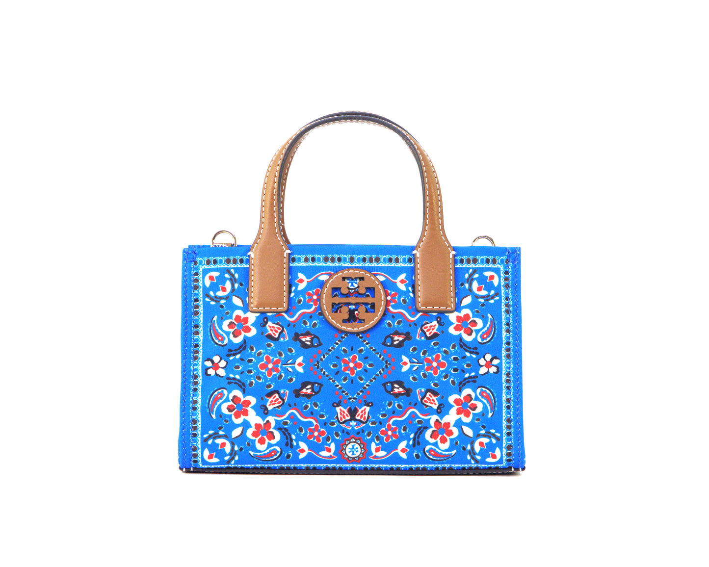 TORY BURCH 160529 ELLA NYLON PRINTED MINI TOTE BLUE