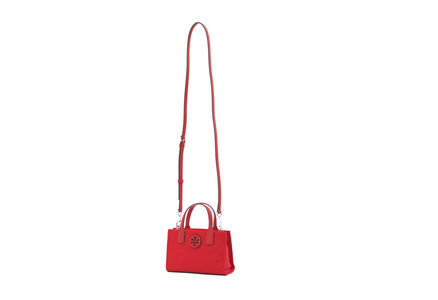 TORY BURCH 146437 ELLA NYLON MINI TOTE BRILLIANT RED