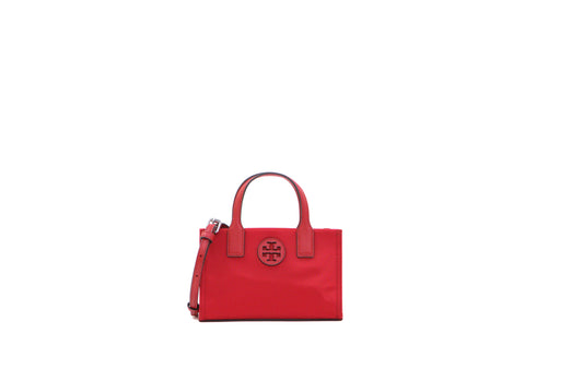 TORY BURCH 146437 ELLA NYLON MINI TOTE BRILLIANT RED