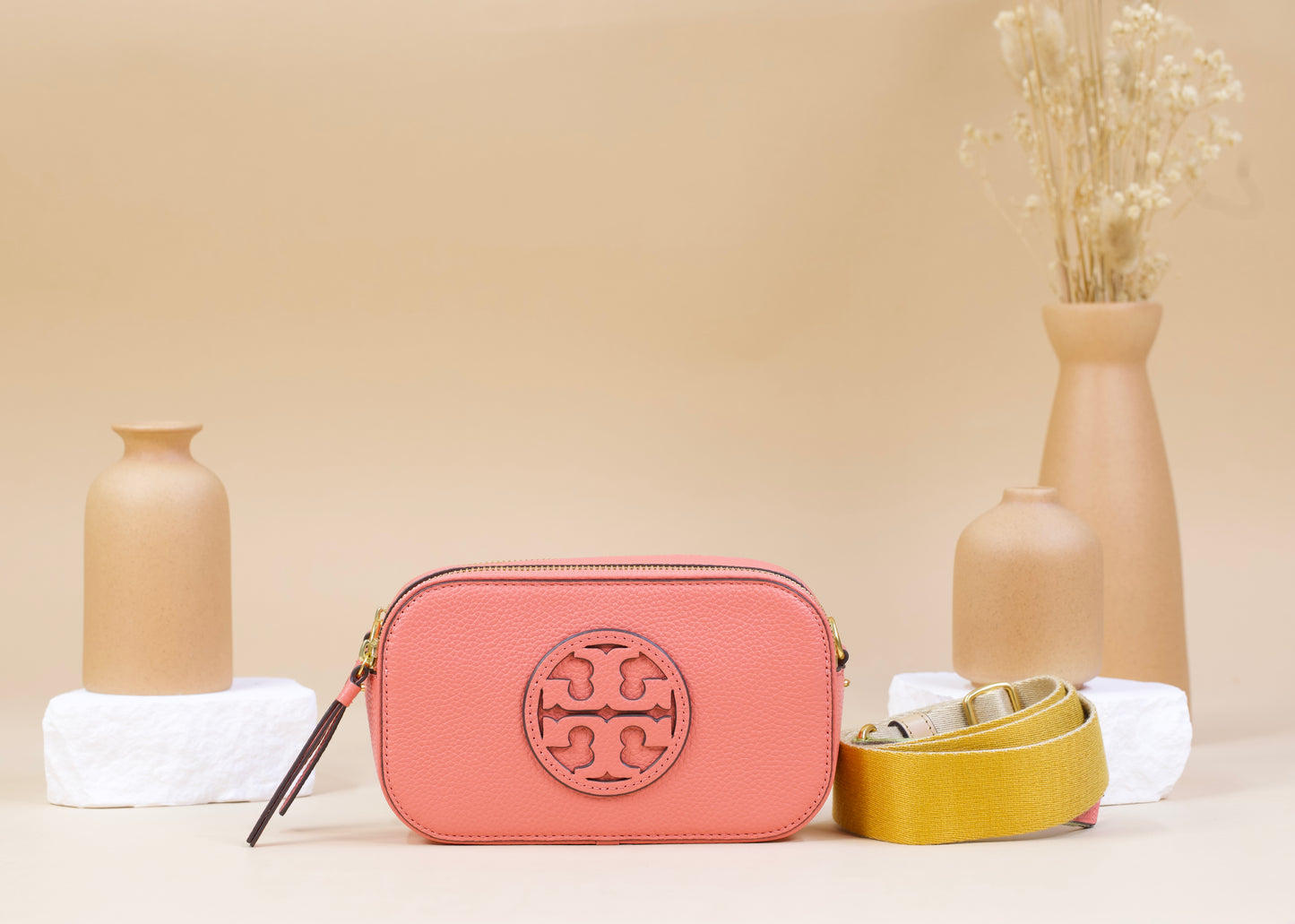 TORY BURCH 158488 MILLER MINI CROSSBODY BAG CORAL CRUSH