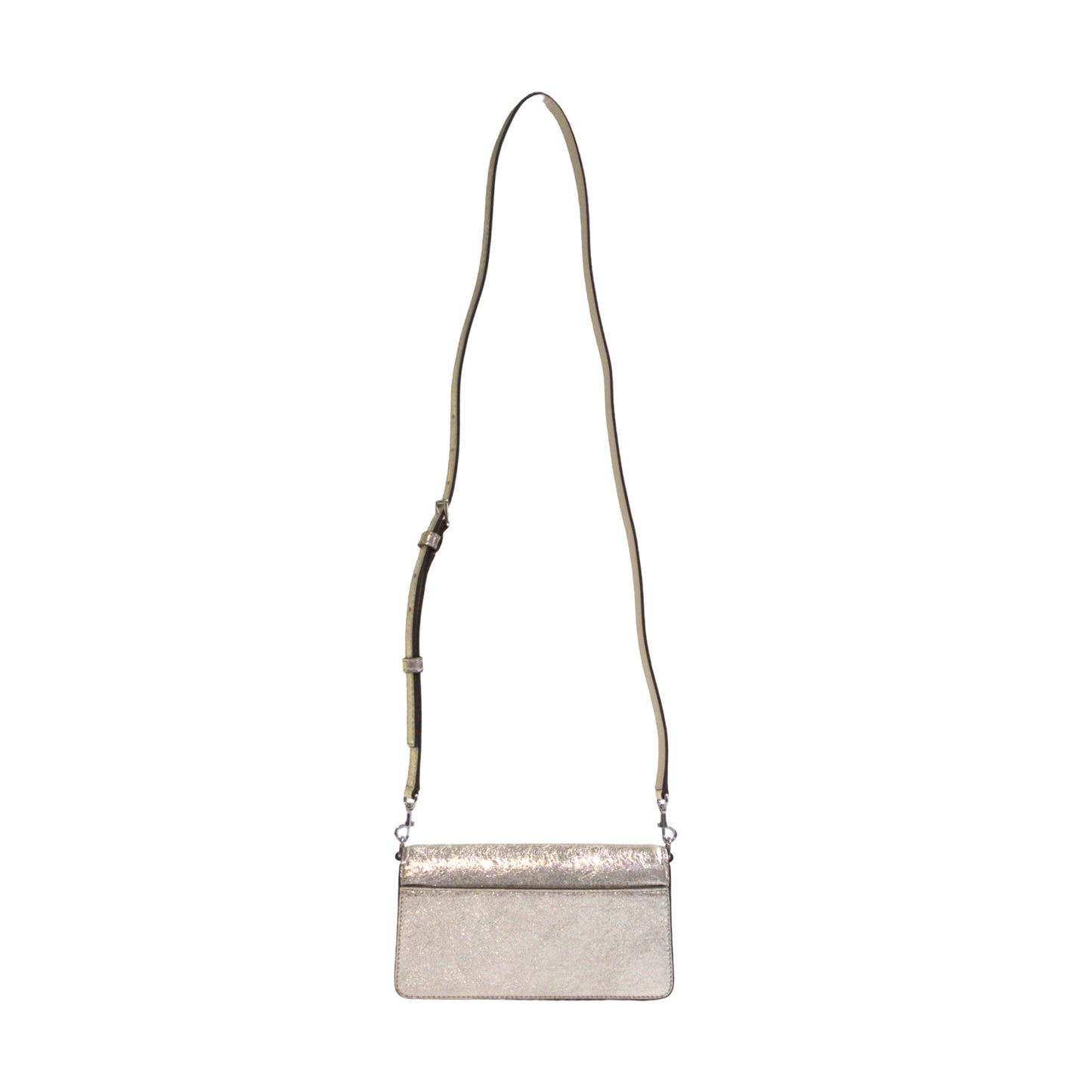 TORY BURCH 159471 EMERSON METALLIC MINI CROSSBODY WHITE GOLD