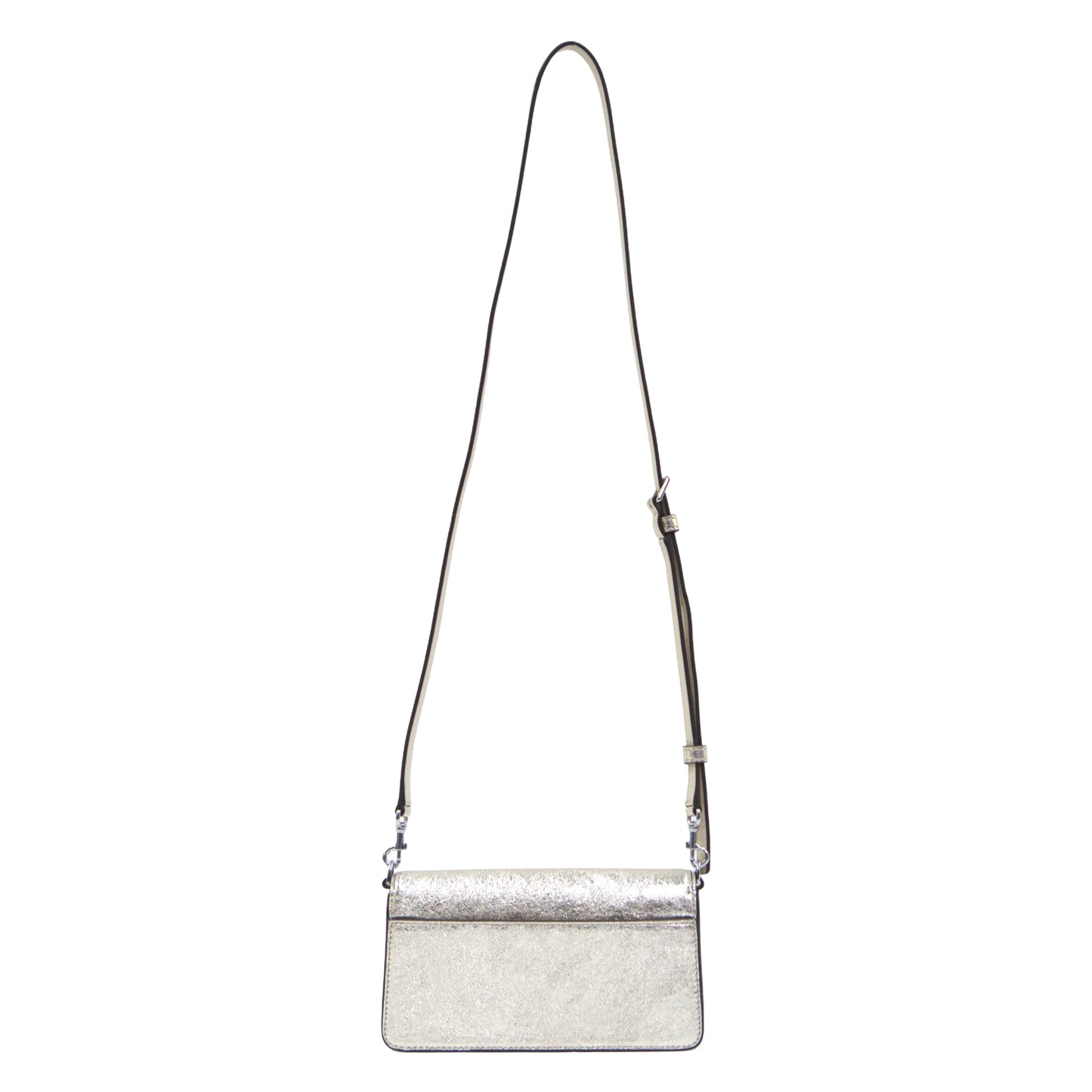 TORY BURCH 159471 EMERSON METALLIC MINI CROSSBODY WHITE GOLD