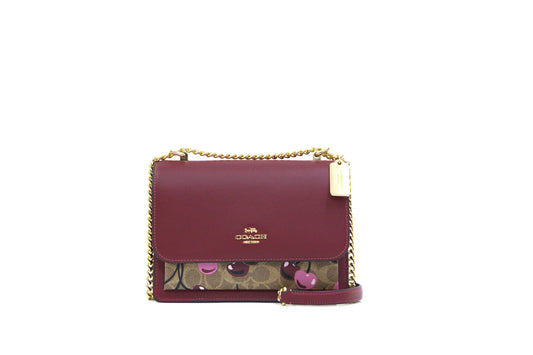 COACH C689 SIGNATURE CHERRY KLARE CROSSBODY TAN/MULTI