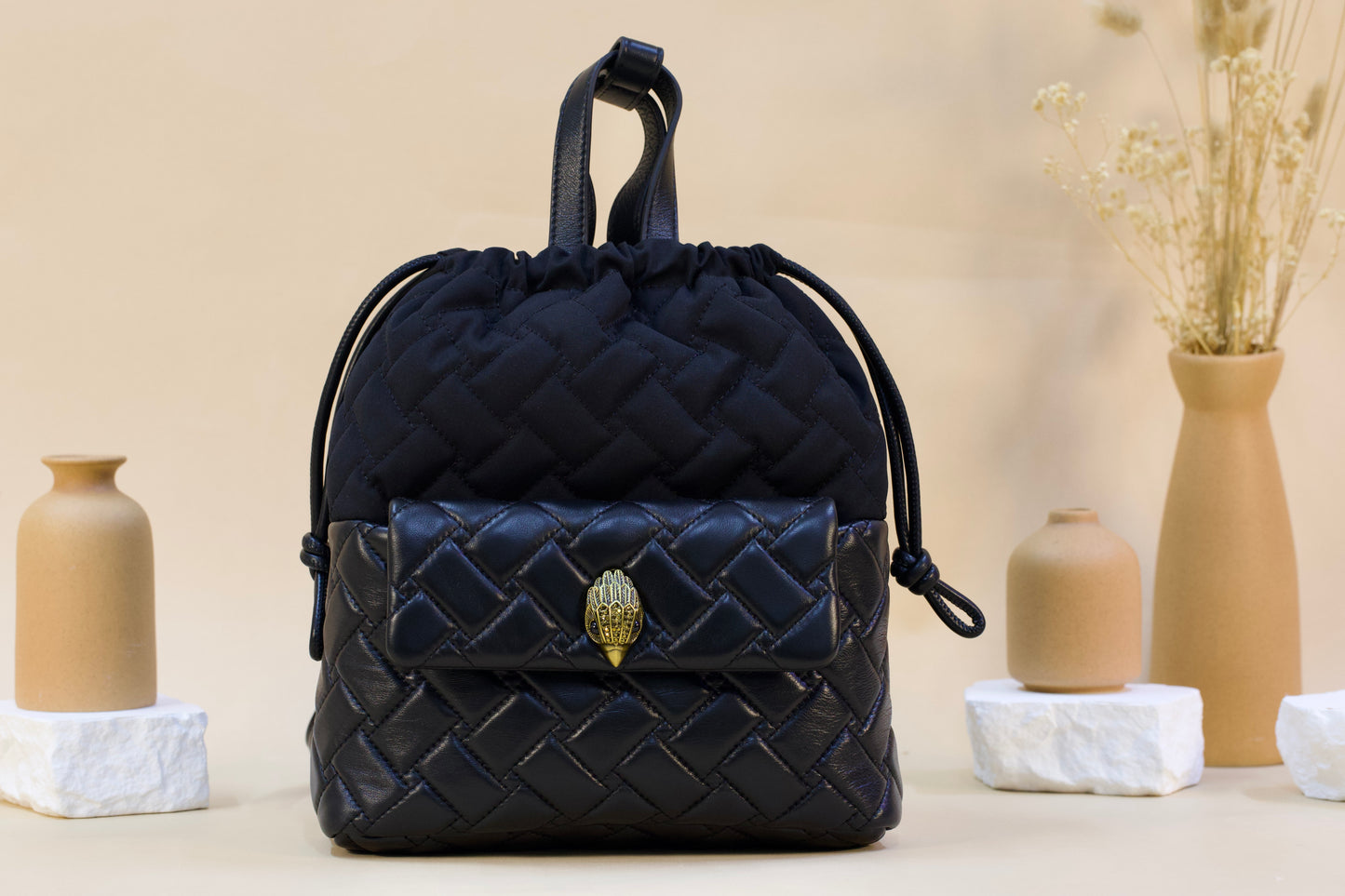 KURT GEIGER KENSINGTON STRING BACKPACK BLACK