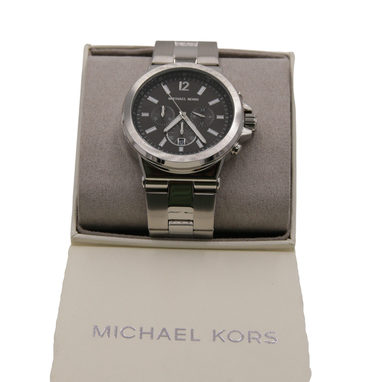 Michael Kors Men's Dylan Chronograph Silver-Tone Stainless Steel Watch MK8654 - 796483399198 