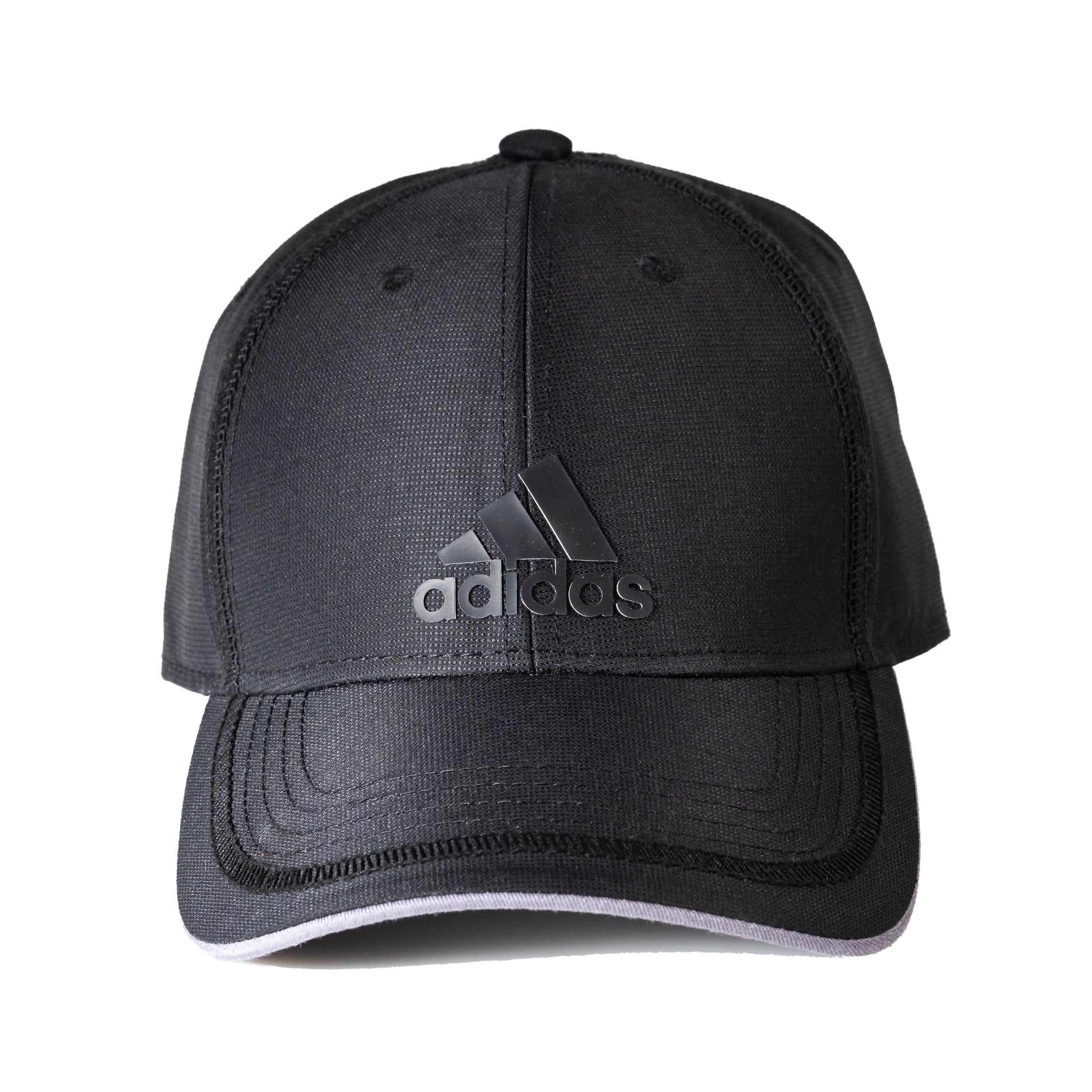 adidas Men's Contract III Adjustable Cap - Black/White/Onix Moisture-Wicking Sweatband Cap Adjustable Velcro Closure Hat adidas Logo Cap