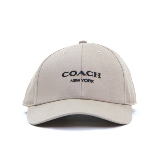 COACH CAA64 EMBROIDED BASEBALL HAT GREY BIRCH M/L