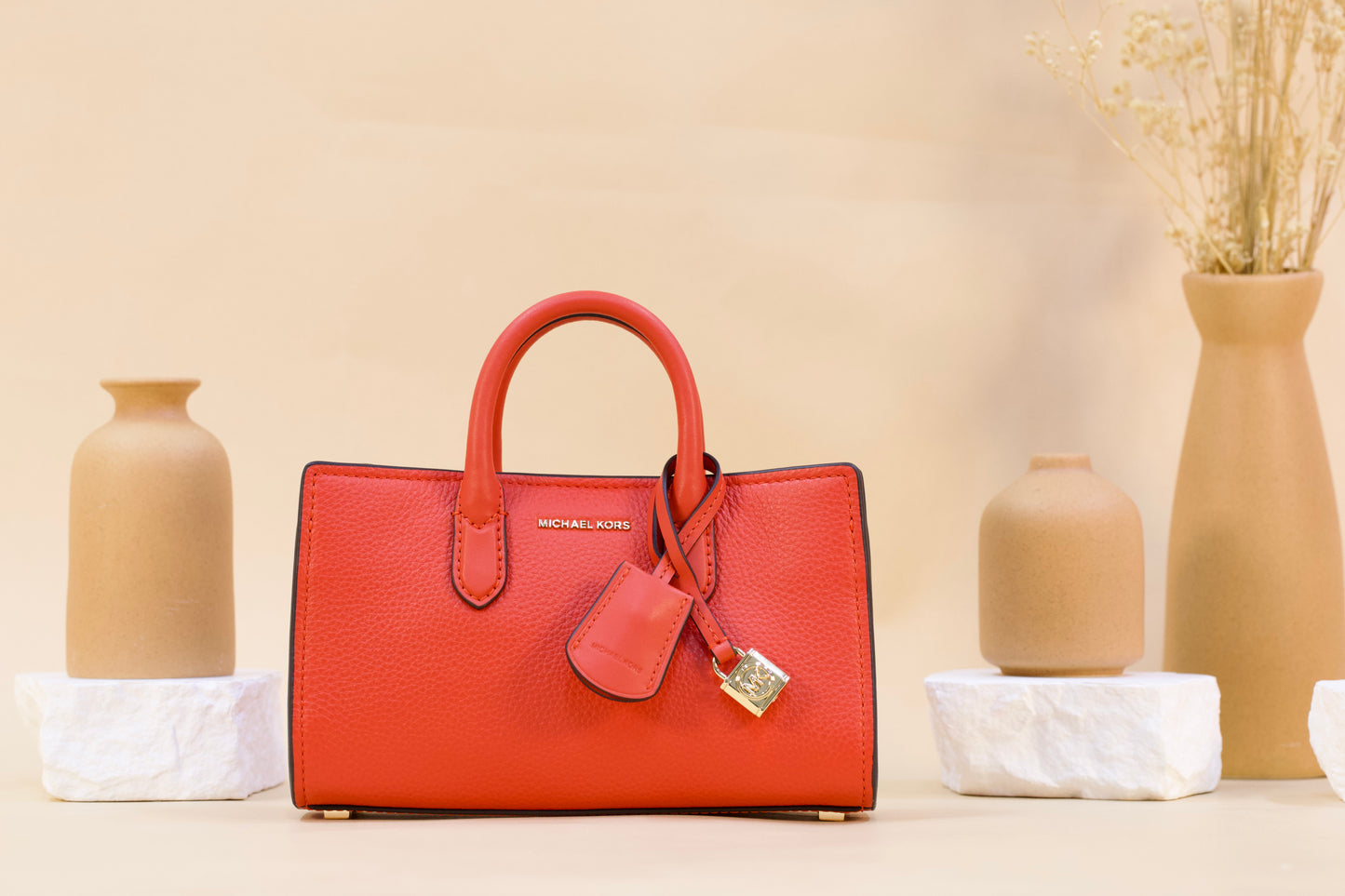 MICHAEL KORS 32F4GETC0L SCARLETT EXTRA SMALL EAST WEST CROSSBODY BURNT SIENNA