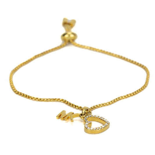 Michael Kors Gold Heart and Logo Slider Bracelet -  MKJX7727710