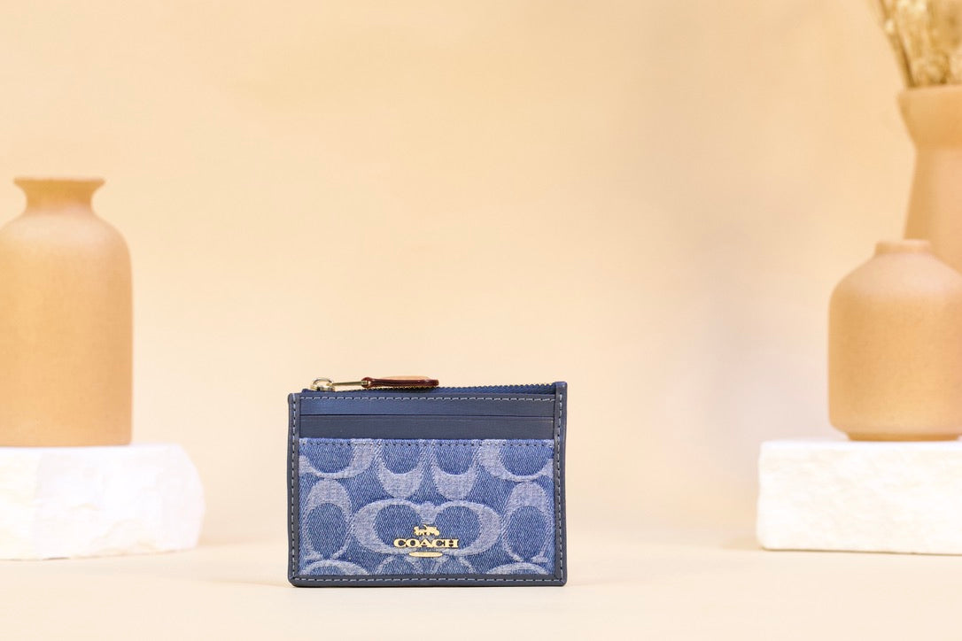 COACH CDF94 MINI ID CC DENIM SIG INDIGO