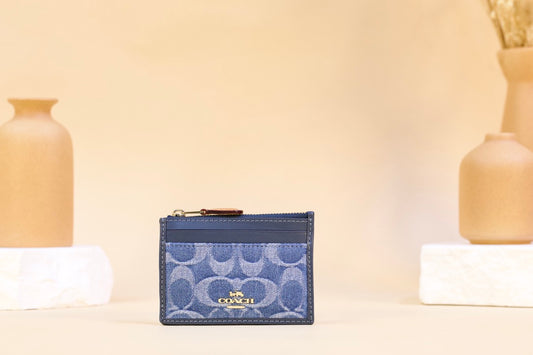 COACH CDF94 MINI ID CC DENIM SIG INDIGO