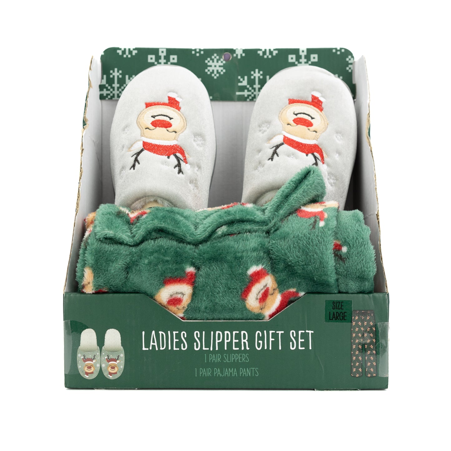 Green Women's Slipper Gift Set L