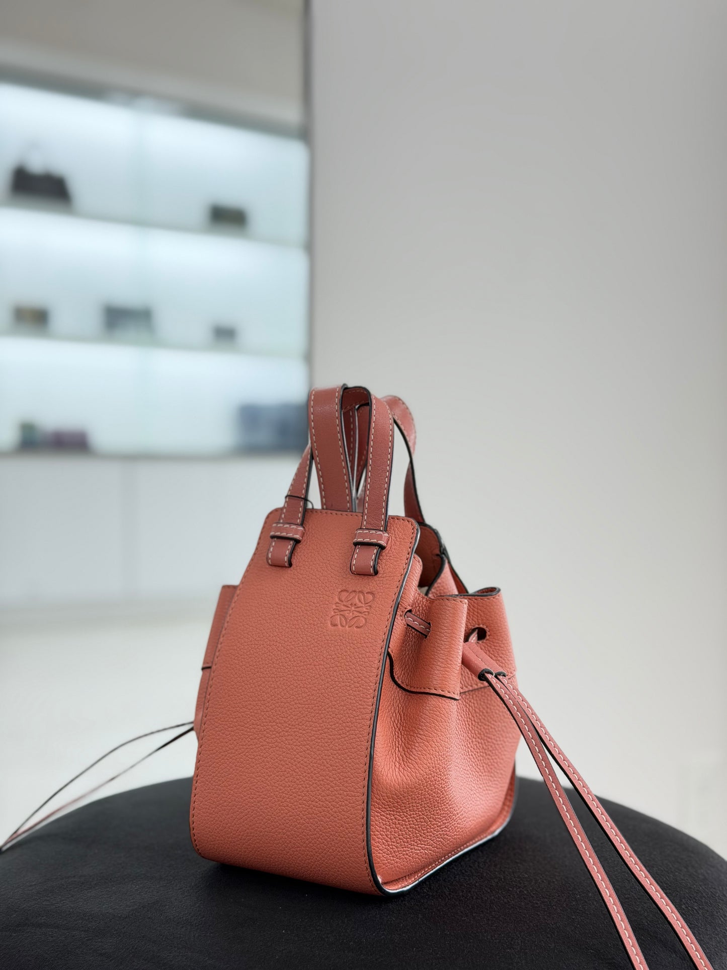 Loewe Mini Hammock Drawstring Bag in Pink Tulip