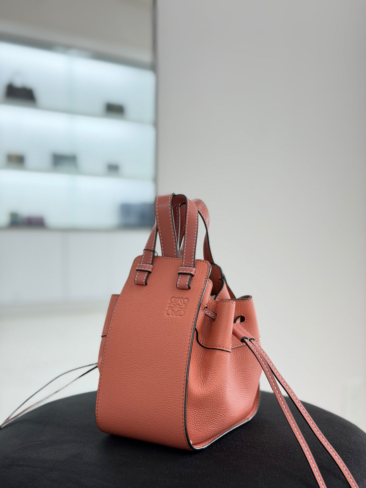 Loewe Mini Hammock Drawstring Bag in Pink Tulip