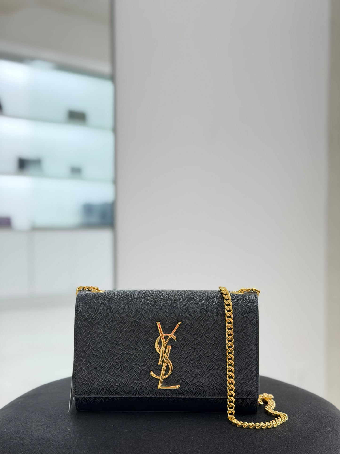 Saint Laurent Kate Medium Chain Bag in Black
