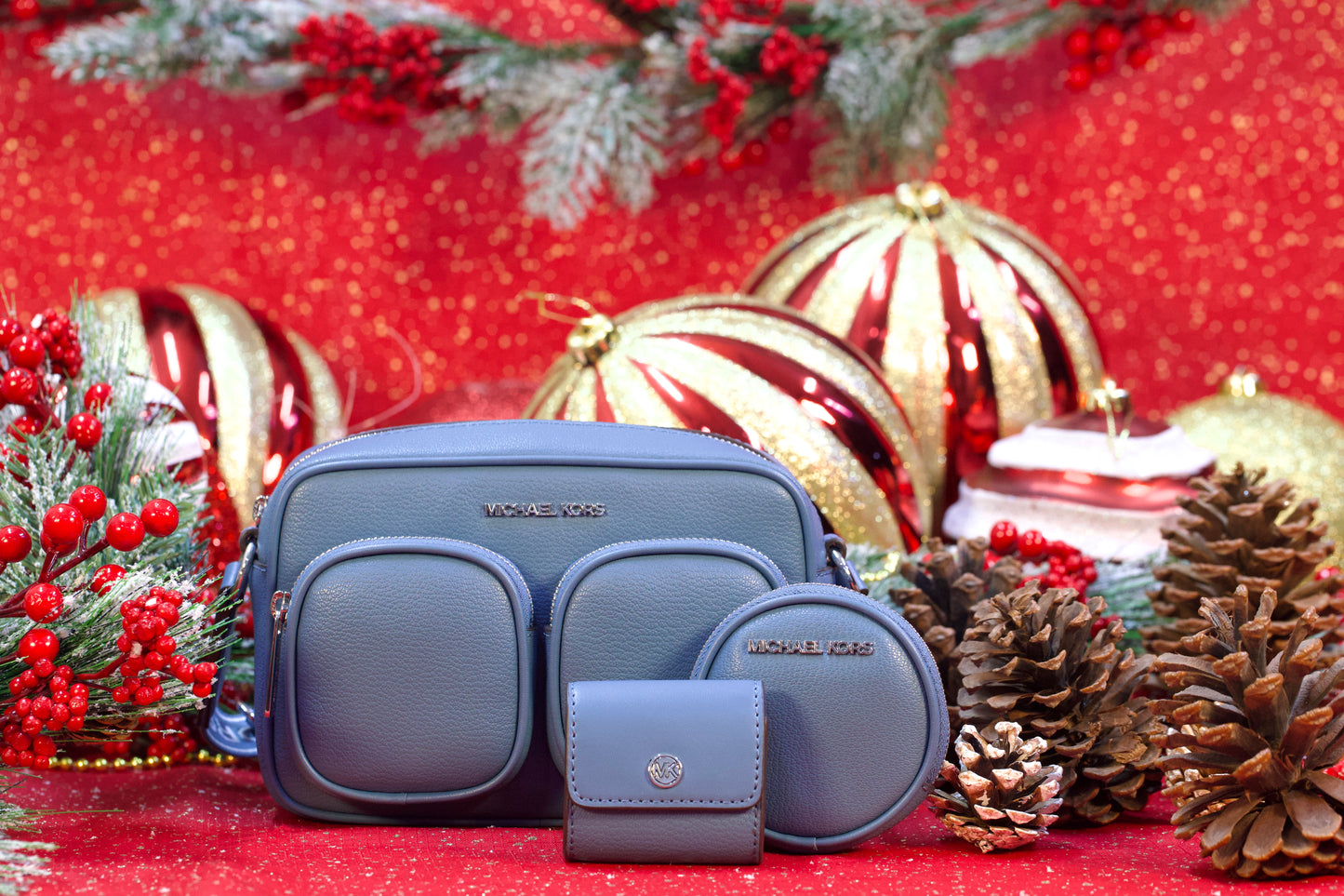 MICHAEL KORS 35S5STTC2L JET SET ITEM MD PKT XBODY W ATTCH CORNFLOWER