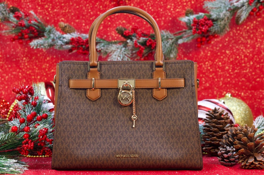 MICHAEL KORS HAMILTON 35F1GHMS2B MEDIUM SATCHEL BROWN