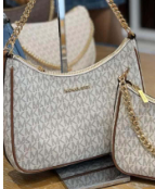Michael Kors Jet Set Charm Small Logo Pochette Cream vanilla Large