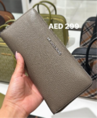 MK LONG WALLET GRAY