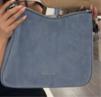 MK NAYLA SUEDE CROSSBODY BLUE