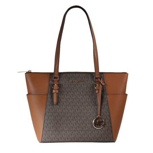 Michael Kors Charlotte 35T0GCFT3B Brown Tote - Front View