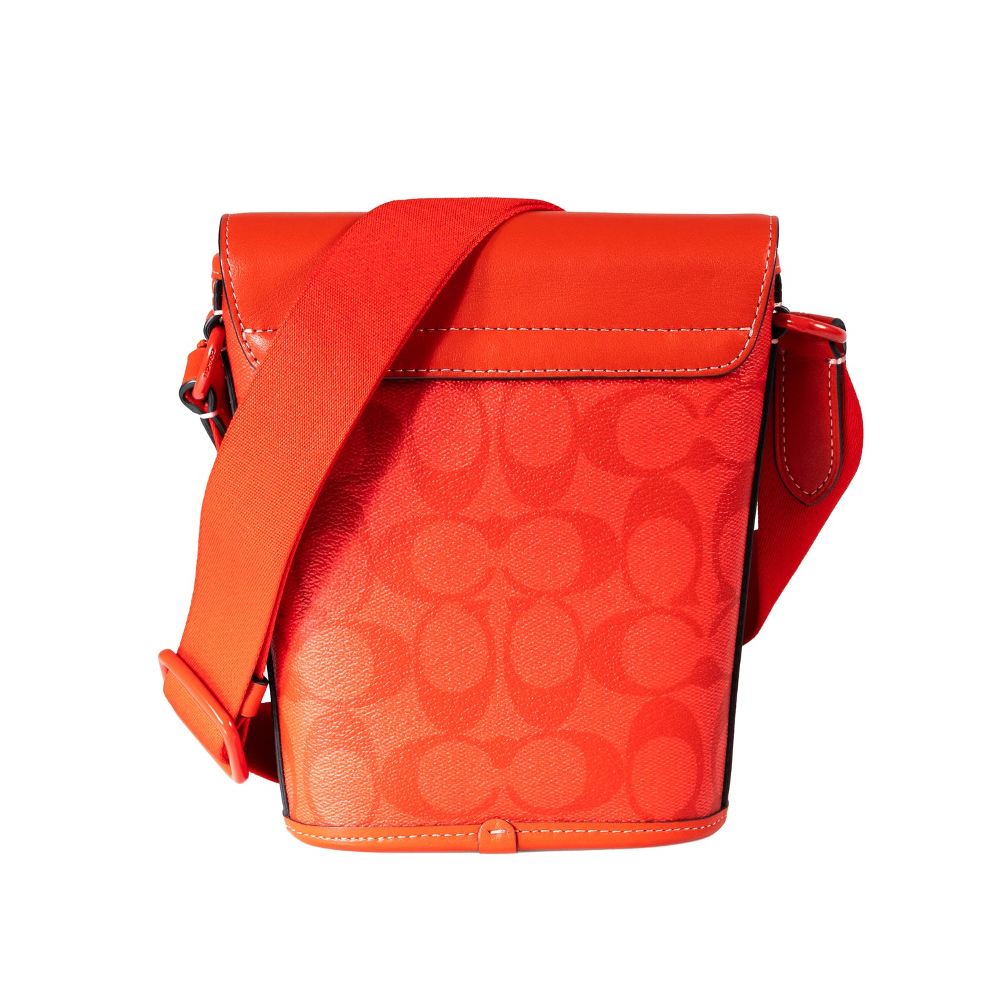 Coach Track Small Flap Crossbody In Signature Canvas - Red