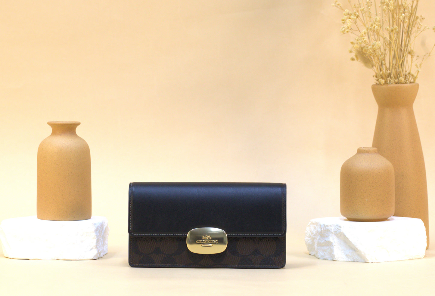 COACH CP044 IMAAA8 ELIZA FLAP BROWN BLACK