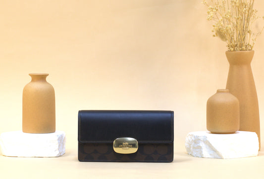 COACH CP044 IMAAA8 ELIZA FLAP BROWN BLACK