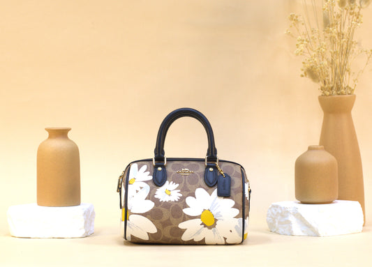COACH CZ596 ROWAN MINI CROSSBODY SIG FLORAL TAN MULTI