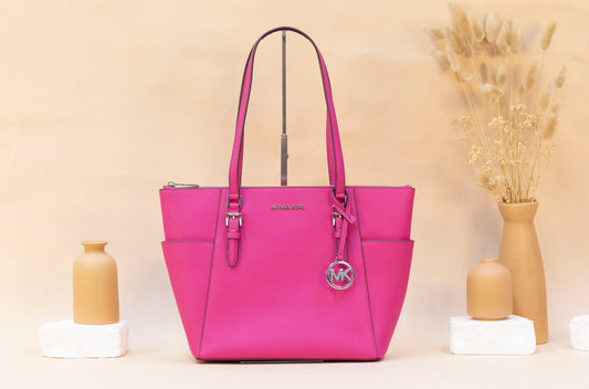 MICHAEL KORS 35F0SCFT3L CHARLOTTE LG TZ TOTE DRAGON FRUIT