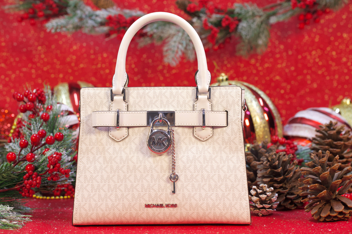 MICHAEL KORS 35T4SHMS1B HAMILTON SM SATCHEL OPTIC WHITE