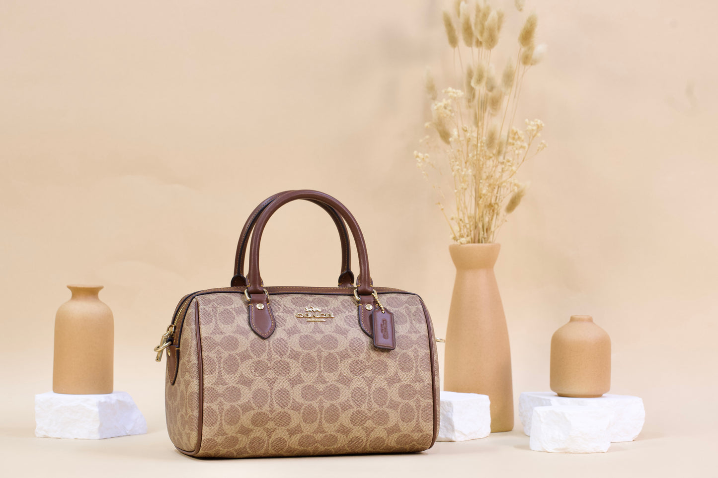 COACH CV961 ROWAN SIGNATURE TAN/BROWN