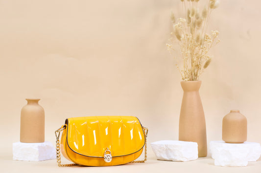 MICHAEL KORS MILA PATENT CROSSBODY POP ORANGE