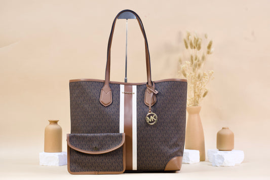 MICHAEL KORS 35R5GV0T7V EVA LARGE TOTE BROWN